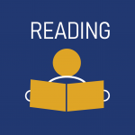 Image with the word 'reading' and an icon of person reading a book
