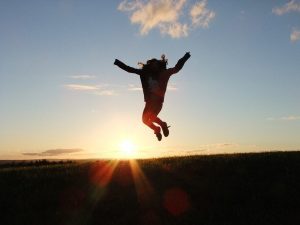 Person jumping in the air