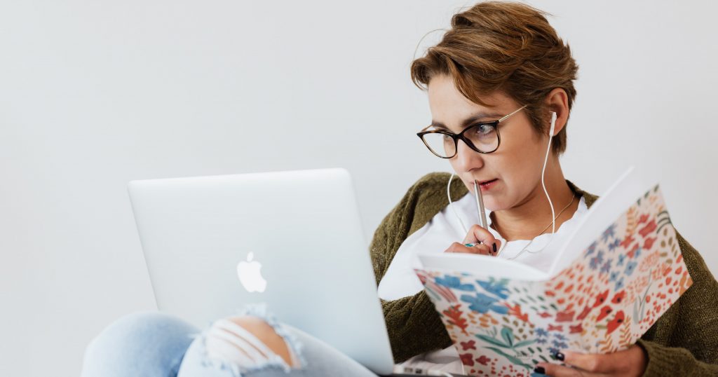 Woman studying