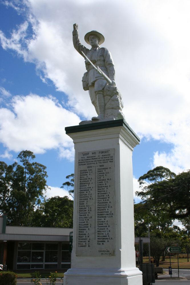Atherton War Memoria - statue of a solider
