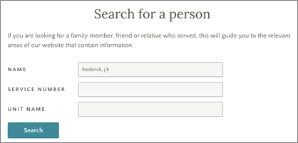 Search box for Australian War Memorial website.