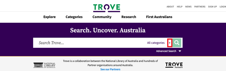 Screenshot of Trove database