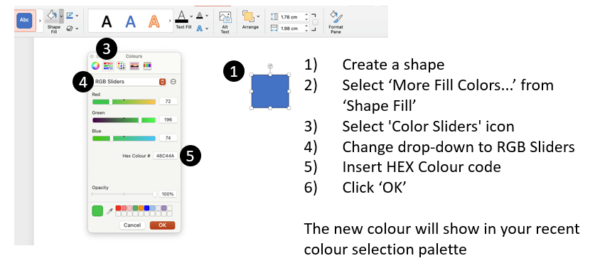 Changing colour in PowerPoint