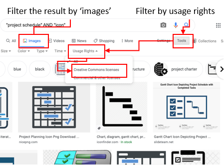 Filtering in Google images