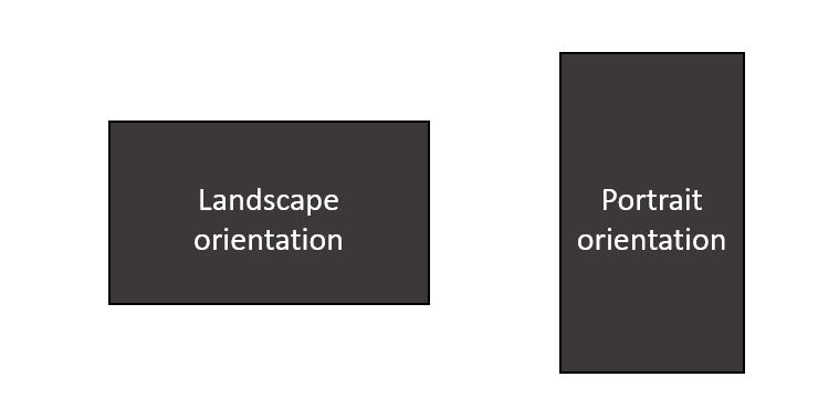 Examples of landscape and portrait layout