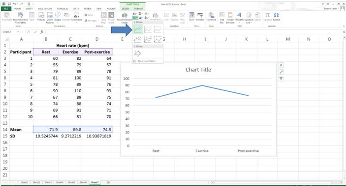 Line graph in excel
