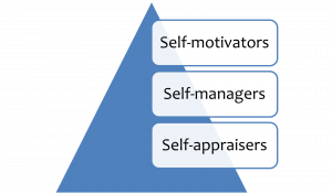 Triangular diagram with self-motivator, self-manager and self-appraisers