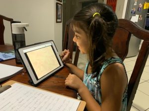 Child using iPad