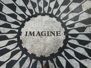 The word 'imagine' in a circle