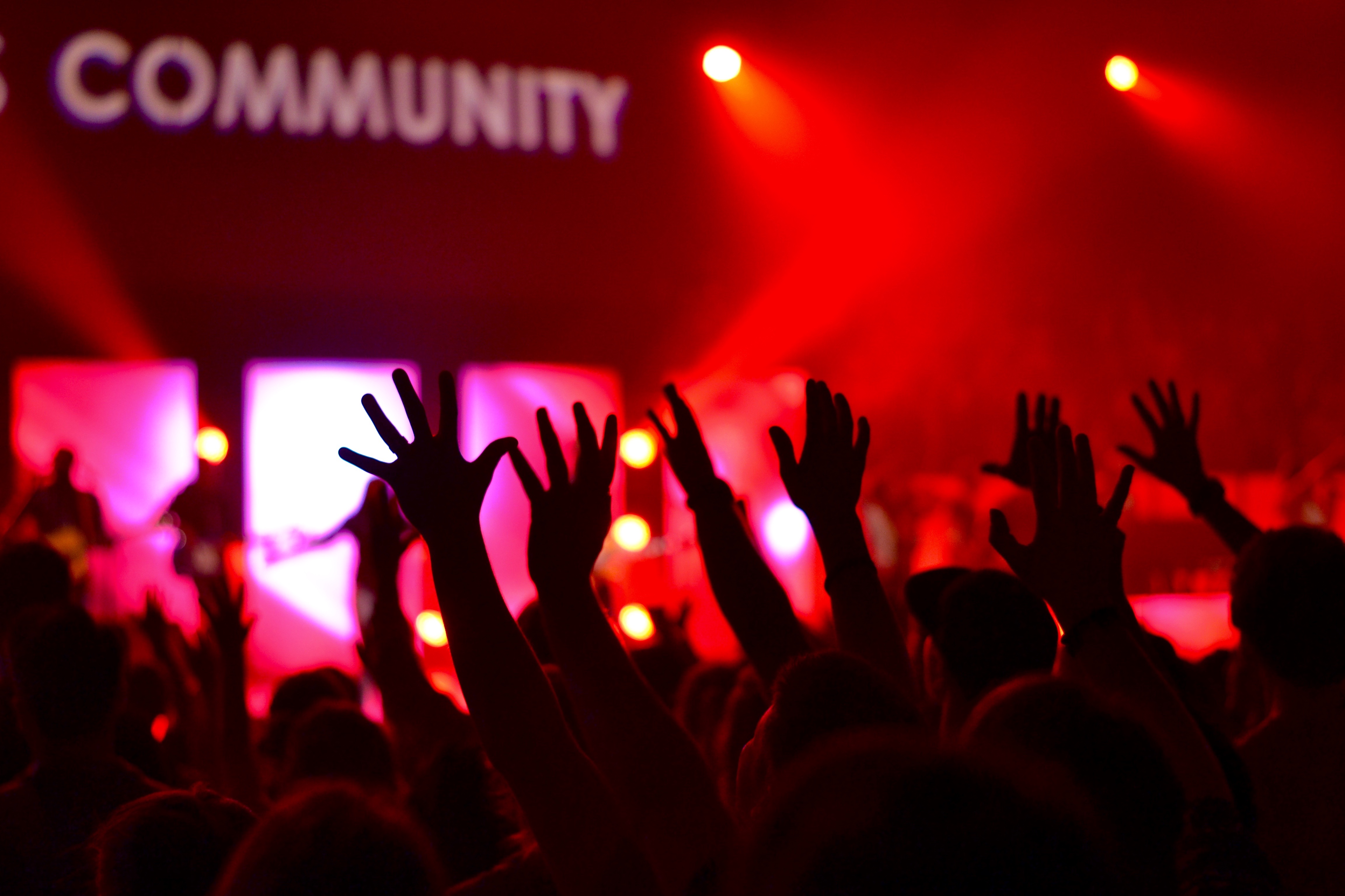 Hands in the air at a concert