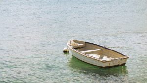 A rowboat on the water