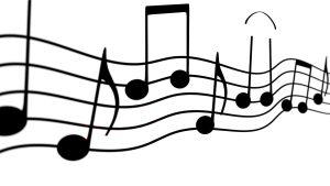 A decorative image showing a series of musical notes.