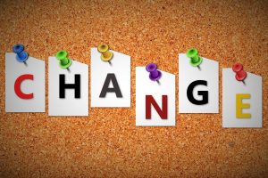 A decorative image showing a cork board and the word 'change' pinned to it.
