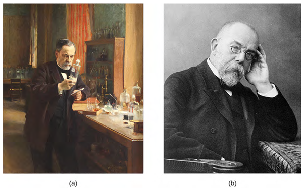 Portraits of Louis Pasteur and Robert Koch